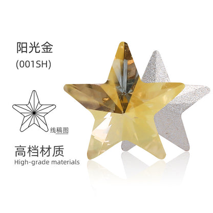 Pentagonal star, high-top rhinestone, irregular rhinestone, rhinestone hot shear, hair accessories, shoes, suitcases, clothing, and accessories that do not fade, pointed bottom pentagonal rhinestones