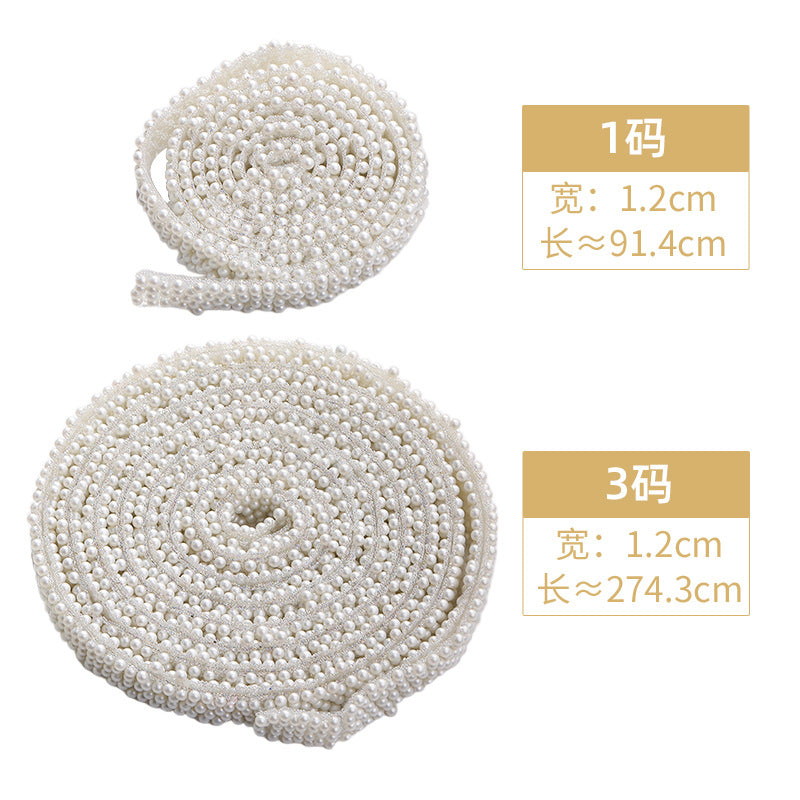 ABS imitation pearl diamond strap with adhesive backing can be used for hair accessories, shoes, bags, clothing, handmade DIY accessories