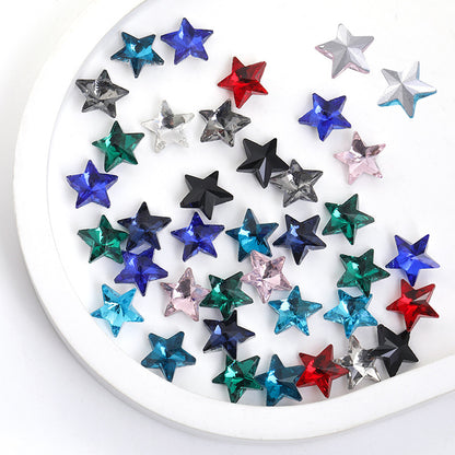 Source of origin: pointed bottom five-pointed star rhinestone, glass five-pointed star rhinestone, phone case diamond attachment, hair accessory rhinestone accessories