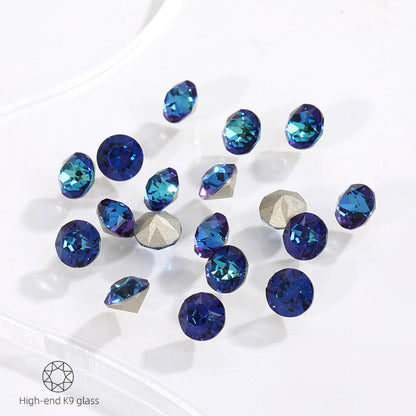Multi-Faceted Round Pointed Bottom Diamond Rhinestones - Nail Art Clothing Accessories