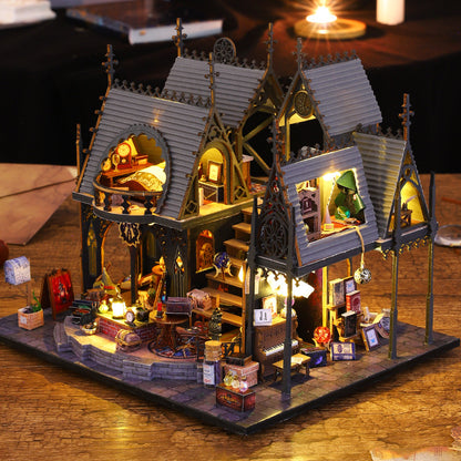 Jiate DIY Cottage Luna Magic House Wooden Handmade Miniature Landscape Model Ornament Holiday Birthday Gift