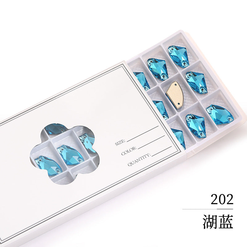 Axe Flat Buckle - Flat Bottom Special-Shaped Hand-Sewn Rhinestones Real Silver Plating Shoe Accessories Luggage Clothing