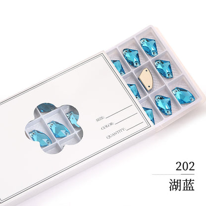 Axe Flat Buckle - Flat Bottom Special-Shaped Hand-Sewn Rhinestones Real Silver Plating Shoe Accessories Luggage Clothing
