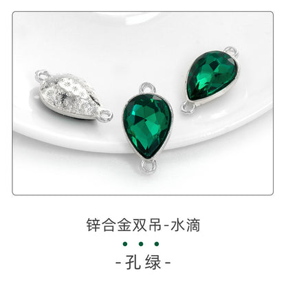 Direct supply of waterdrop double pendants, zinc alloy pendants, earrings, bracelets, jewelry accessories, high-value waterdrop double pendants