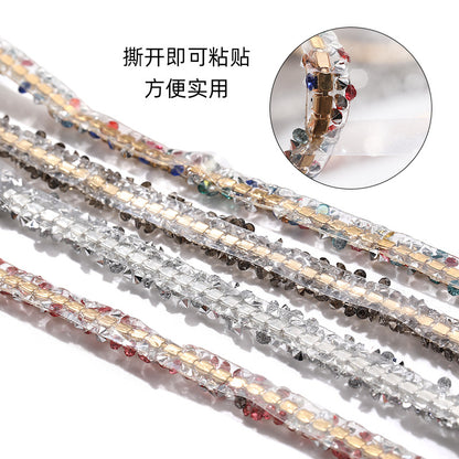 0.9mm wide double-sided tape peels off and sticks diamonds with rhinestone claw chains, diamond strips, colorful diamond chains, dense DIY accessories