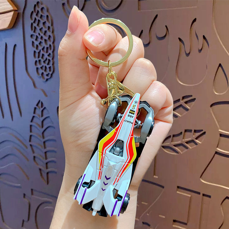 Creative Cool Motorcycle Keychain Pendant Mini Kids Pullback Toy Car School Bag Keychain Small Gift Wholesale