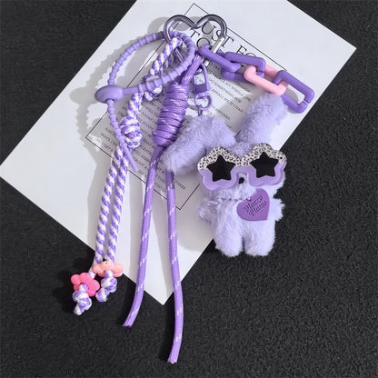 Cute Personality Plush Rabbit Couple Girlfriend Bag Keychain Doll Doll Pendant Keychain Pendant Wholesale