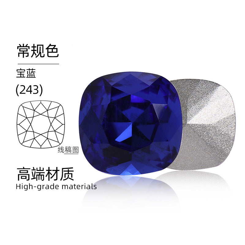 K9 pointed base fat square diamond special-shaped crystal diamond vacuum plated base wedding dress accessories accessories with fat square pointed bottom shaped diamond