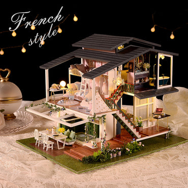 Wisdom House New DIY Cottage Monet Garden Toys Assembly French Villa Architectural Model Birthday Gift Female