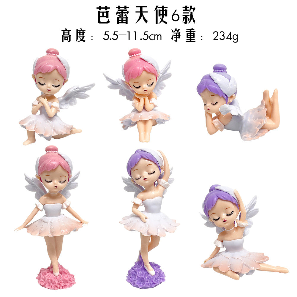 6 Angel Baby Figures Creative DIY Cake Decoration Cartoon Gacha Blind Box Doll Birthday Gift Toys