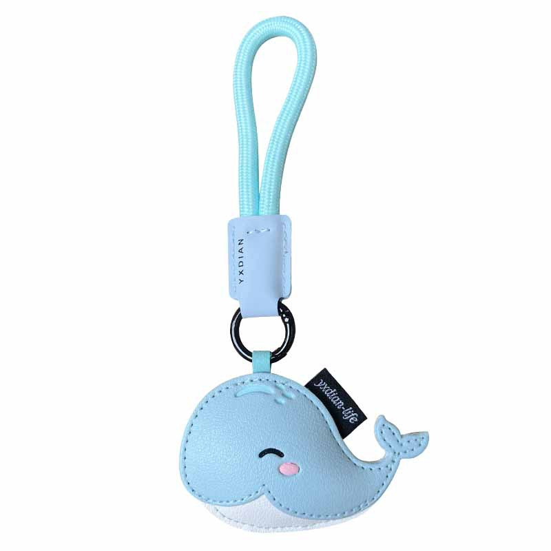 Creative PU leather marine life keychain doll pendant cute dolphin school bag keychain pendant small gift