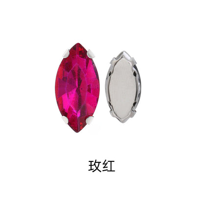 Navette Crystal Square Claw Rhinestones - Thickened Bottom Hand-Sewn Shoes Luggage Clothing Accessories