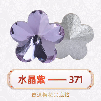 Factory wholesale plum blossom rhinestones, irregular pointed bottom glass rhinestones, phone diamond sticking materials, DIY jewelry accessories