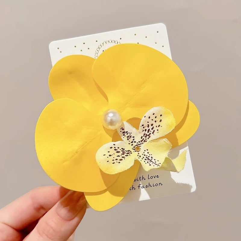 Flower hairpin female hottie photo headgear retro super fairy atmosphere blue beautiful new Chinese side clip hair accessories