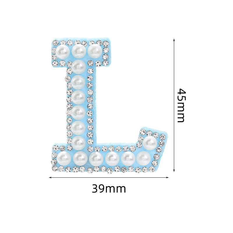 Hot Heat Patch Stickers with 26 English Letters Stickers DIY Accessories Clothing and Hat Accessories Blue Non-Woven Fabric Stickers