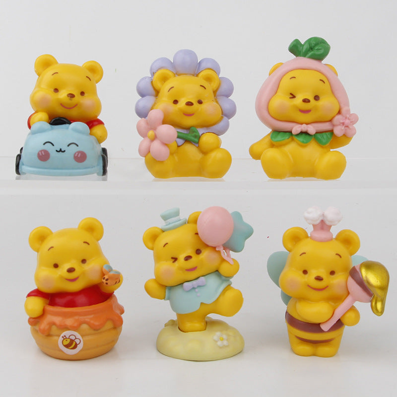 Cross-border sleeping strawberry bear figure Pooh bear sleeping bear claw machine trendy play blind box gacha doll ornament wholesale