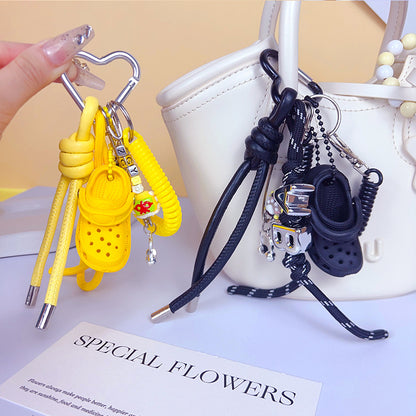 Creative handmade DIY hole shoes bracelet keychain couple miu tie bag pendant keychain small pendant accessories