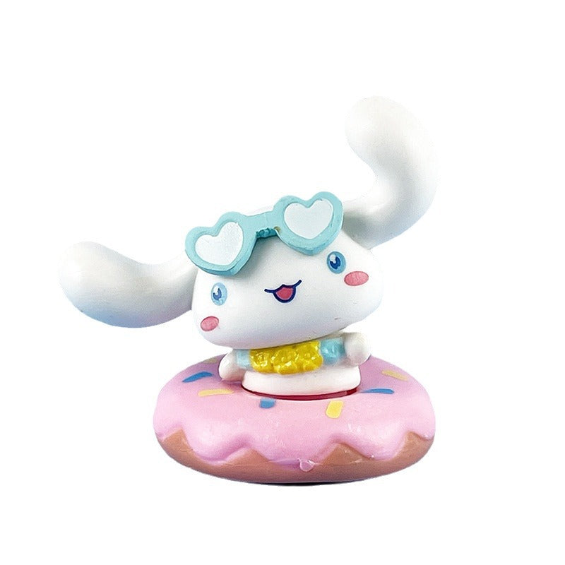 Ocean Swimming Circle Melody 6 Kulomi Twin Star Melody Cinnamon Dog Sanrio Doll Ornaments