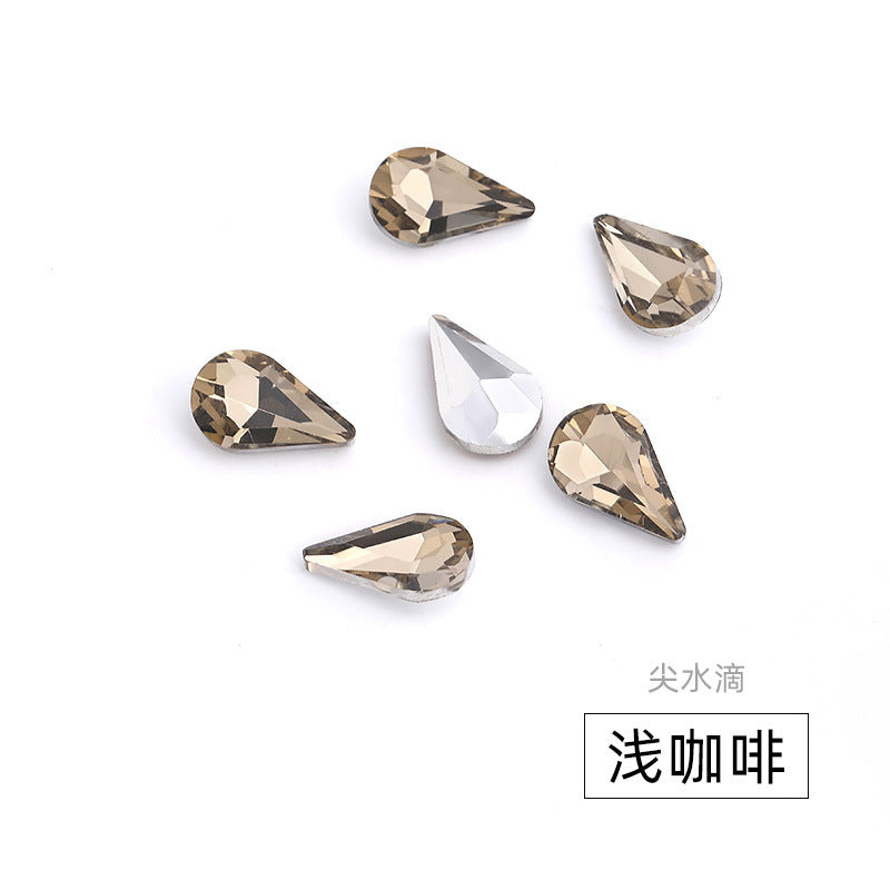 Long Drop Teardrop Diamond Rhinestones - Silver Crystal Luggage Jewelry Nail Art Clothing Hair Accessories