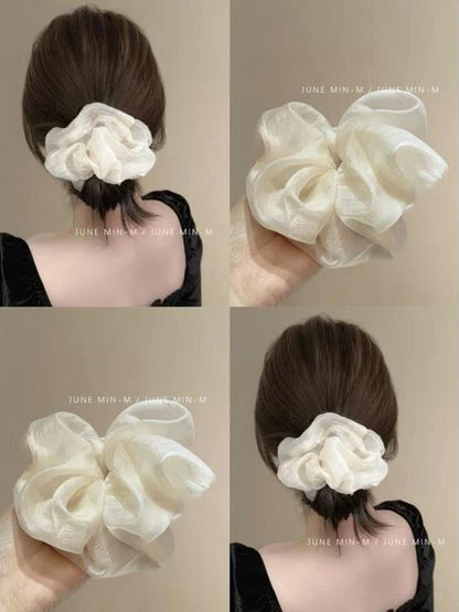 Korean high-end large mesh large intestine hair tie for women, sophisticated new hair tie, trendy and simple hair accessory