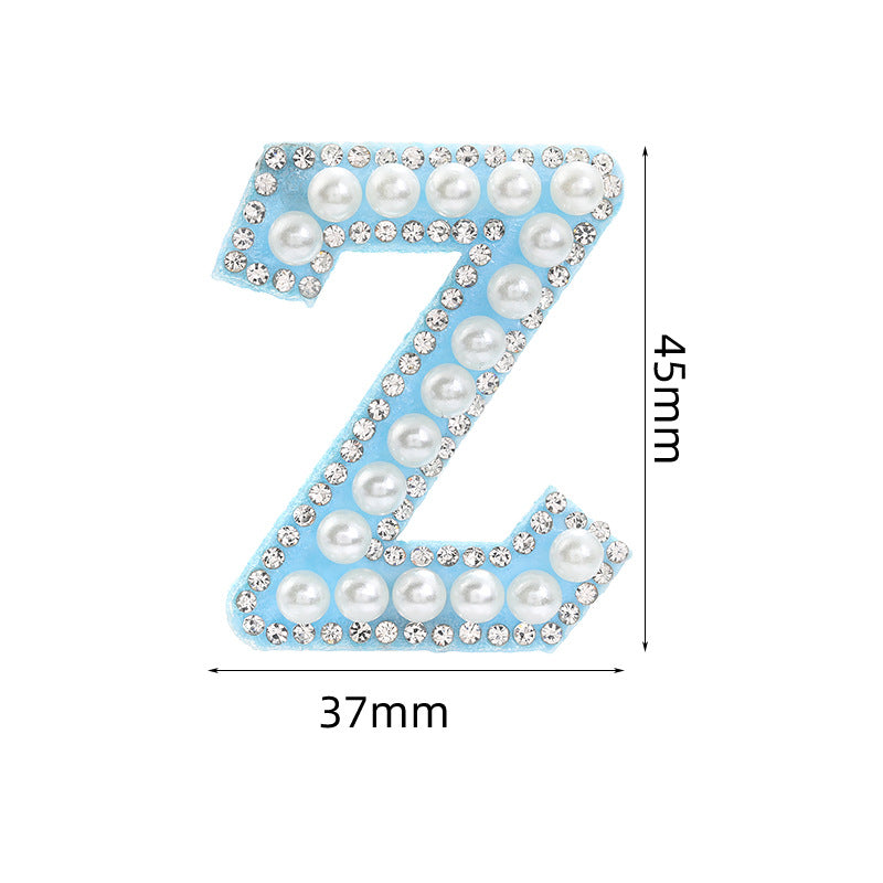 Hot Heat Patch Stickers with 26 English Letters Stickers DIY Accessories Clothing and Hat Accessories Blue Non-Woven Fabric Stickers