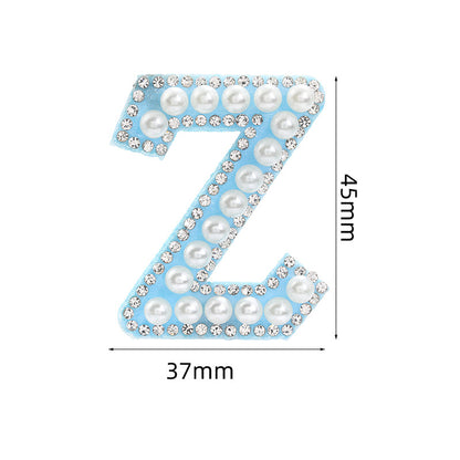 Hot Heat Patch Stickers with 26 English Letters Stickers DIY Accessories Clothing and Hat Accessories Blue Non-Woven Fabric Stickers