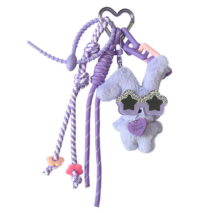 Cute Personality Plush Rabbit Couple Girlfriend Bag Keychain Doll Doll Pendant Keychain Pendant Wholesale