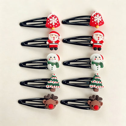 Christmas BB clip hairpin cartoon cute Santa hairpin red BB clip girl side clip bangs clip hair accessories