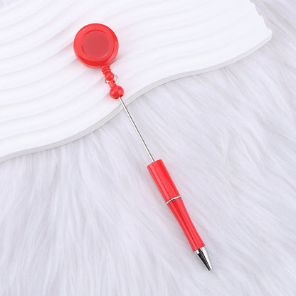 DIY easy to pull buckle ballpoint pen color plastic retractable doctor nurse badge card easy pull cable buckle