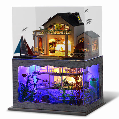 Tianyu TC4 Impression Hawaii DIY Cottage Seaside Villa Room Model Handmade Assembly Wooden Toys Gifts
