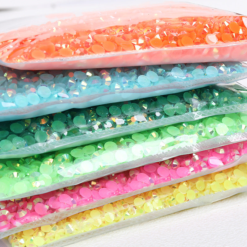 AB Colorful Resin Flat Bottom Rhinestones - Nail Art Clothing Shoes Bag Accessories