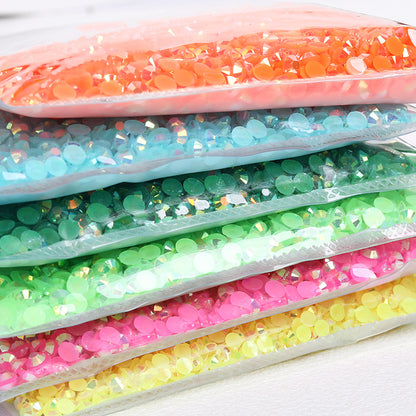 AB Colorful Resin Flat Bottom Rhinestones - Nail Art Clothing Shoes Bag Accessories