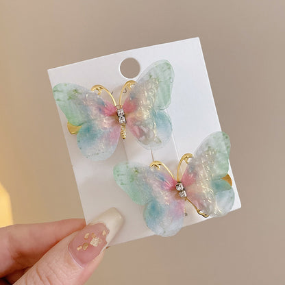 Flower hairpin female hottie photo headgear retro super fairy atmosphere blue beautiful new Chinese side clip hair accessories
