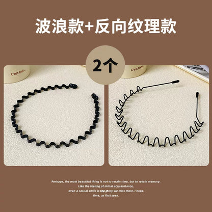 Simple black metal headband for women's face washing, sports invisible men's hairband fixed headband that does not tighten hair clips