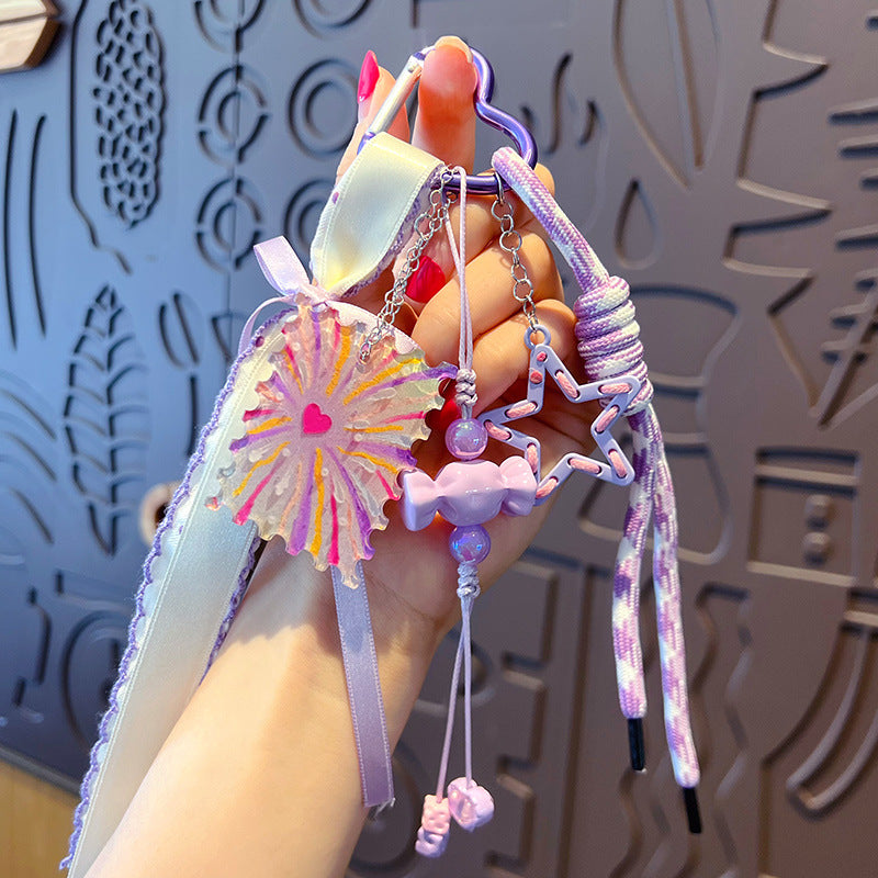 miu DIY candy bracelet keychain pendant accessories women's simple car keychain bag pendant trinkets