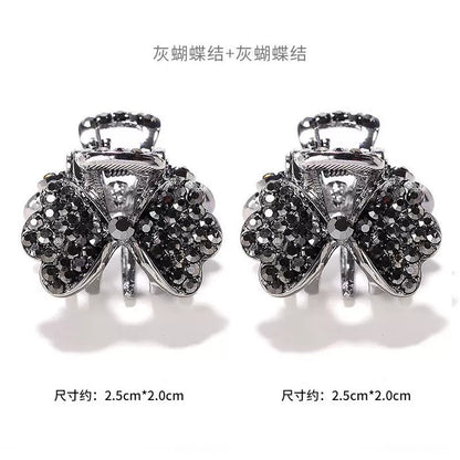 2026 new high-end flash diamond metal hairpin small grab clip women's bangs clip side forehead hairpin Korean headdress
