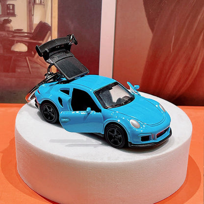 Creative Simulation Mini Sports Car Keychain - Cartoon Schoolbag Car Pendant Keychain Creative Gift
