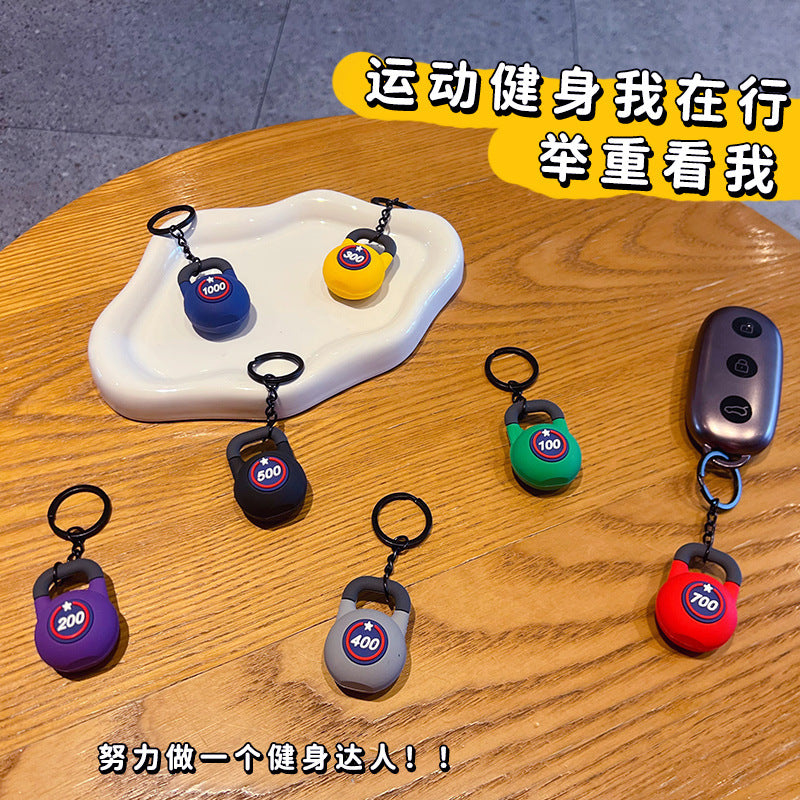 Creative Mini Fitness Kettlebell Keychain Pendant Miu Series Couple Bag Keychain Sports Small Pendant Wholesale