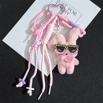 Cute Personality Plush Rabbit Couple Girlfriend Bag Keychain Doll Doll Pendant Keychain Pendant Wholesale