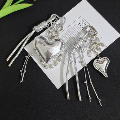 MIU series high-end pendant silver love keychain butterfly festival bag pendant braided rope accessories