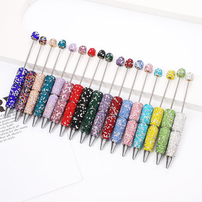 AB full diamond ballpoint pen diy cross-border creative beaded ballpoint pen cap with diamond heavy industry gift pen spot wholesale