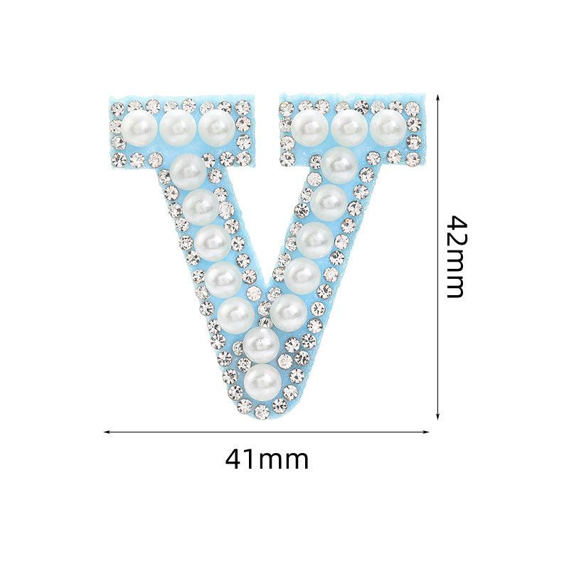 Hot Heat Patch Stickers with 26 English Letters Stickers DIY Accessories Clothing and Hat Accessories Blue Non-Woven Fabric Stickers