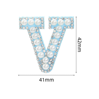 Hot Heat Patch Stickers with 26 English Letters Stickers DIY Accessories Clothing and Hat Accessories Blue Non-Woven Fabric Stickers