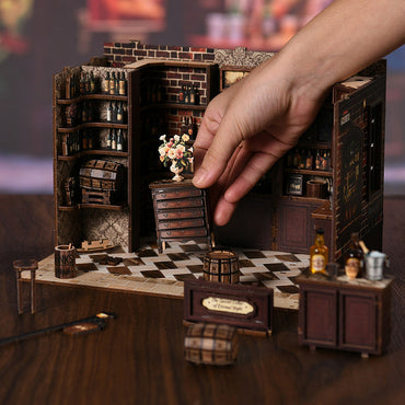 Corner Bistro Cottage Hand Assemble DIY Cottage Miniature 3D Stereoscopic Creative Puzzle Toy Gift