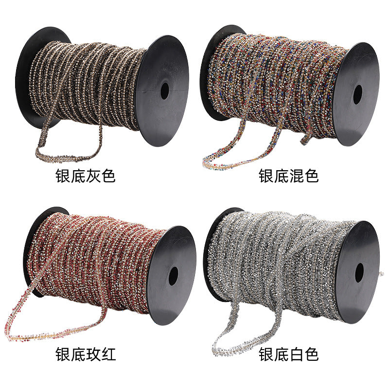 0.9mm wide double-sided tape peels off and sticks diamonds with rhinestone claw chains, diamond strips, colorful diamond chains, dense DIY accessories