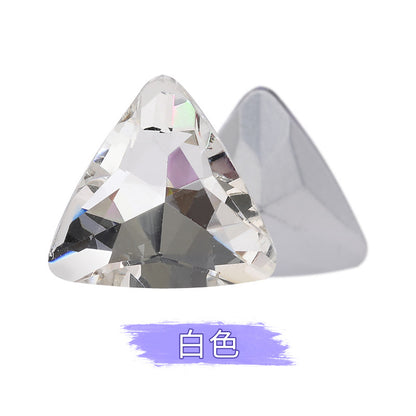 Pointed bottom triangular diamond, irregular rhinestone phone case, diamond attachment, diamond apparel, clothing, shoes, bags, crystal jewelry, accessories, pointed bottom triangular diamond