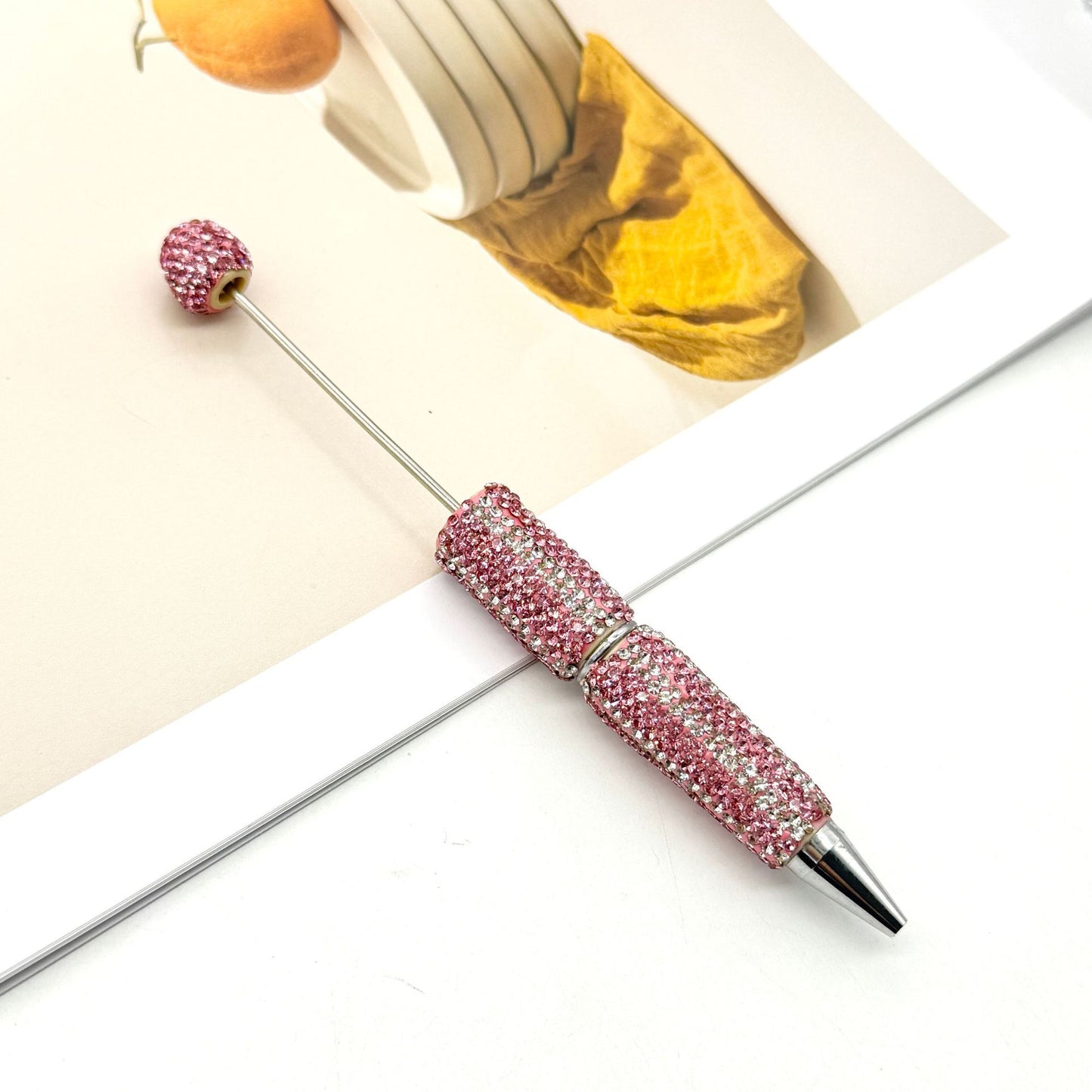 DIY  hot selling straight stripe full diamond ballpoint pen creative beaded cute grain pen hand-inlaid with diamonds heavy work ballpoint pen