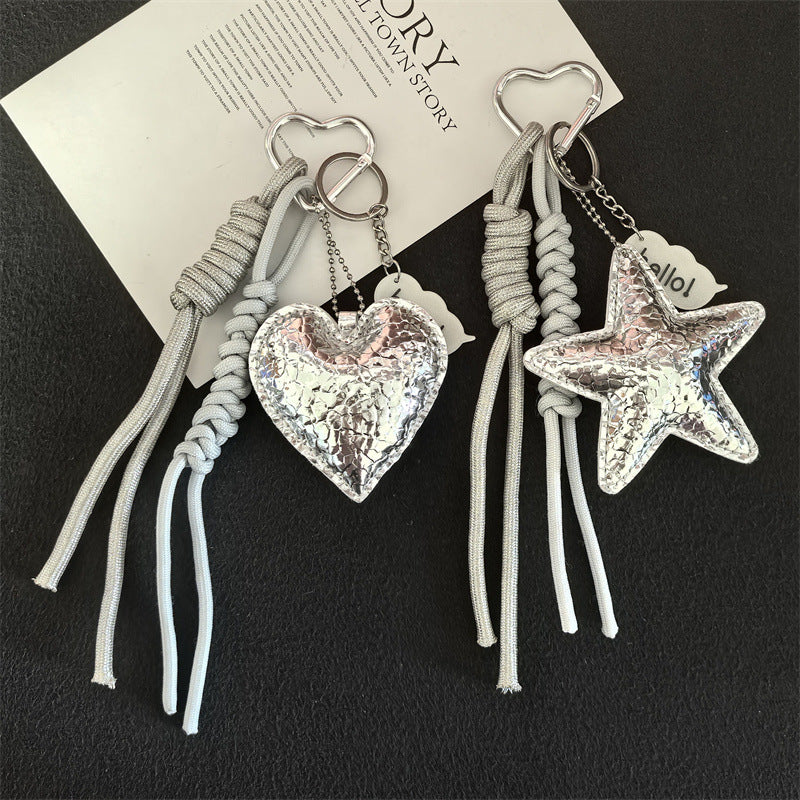 Key Chain Creative Leather Love Bag  - Pentagram Pendant Car Keychain Factory Direct Wholesale