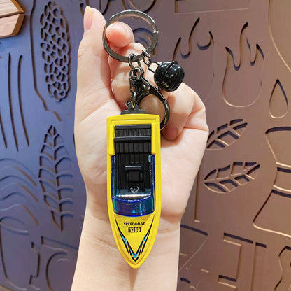 Creative Cool Motorcycle Keychain Pendant Mini Kids Pullback Toy Car School Bag Keychain Small Gift Wholesale