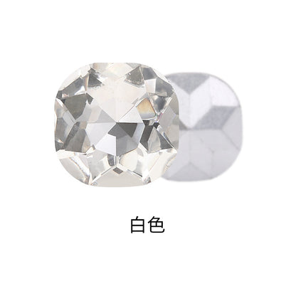 Fat square pointed sole special-shaped diamond earrings, nail art diamond accessories, shoes, bags, clothing, crystal accessories, pointed sole fat square diamonds